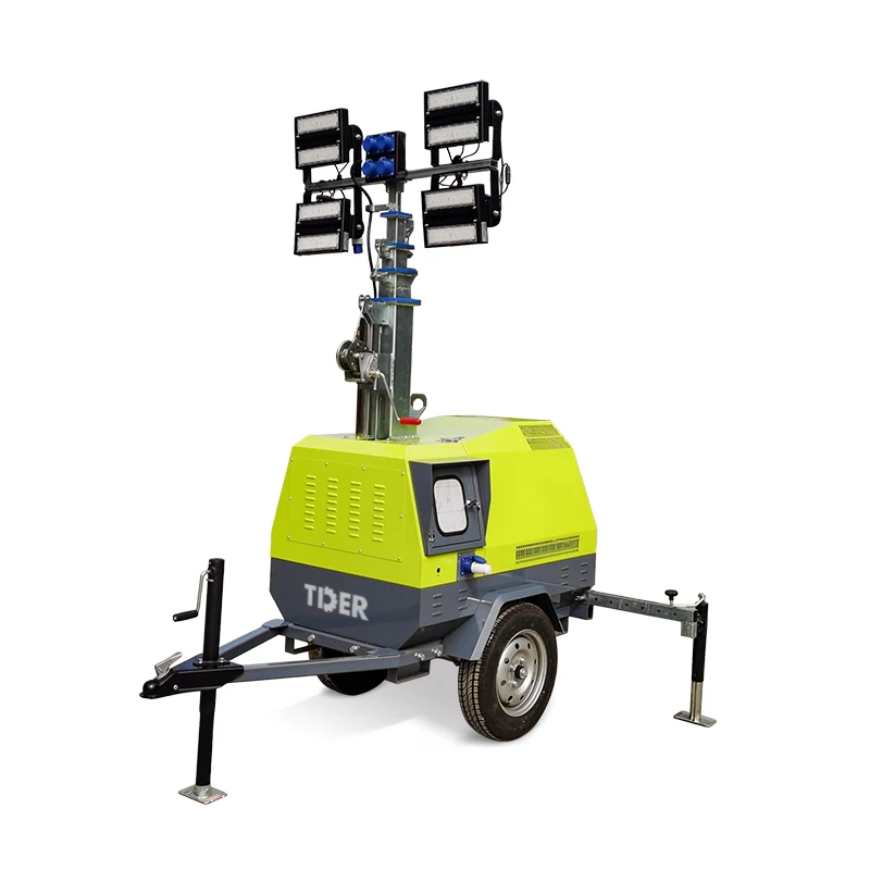 TDER new 200W LED Lighting Hydraulic High Mast Diesel Outdoor Mobile 7m Vehicle-Mounted Light Tower