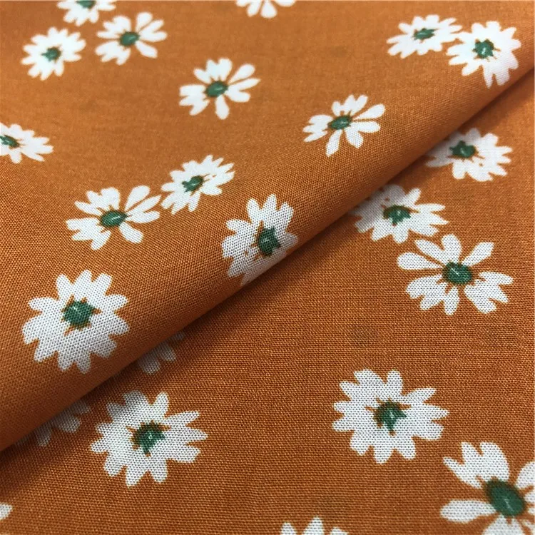 Stock Lot Good Quality Hawaiian Viscose Challis Floral 100% Rayon Digital Printed Viscose Sunflower Fabric For Dress