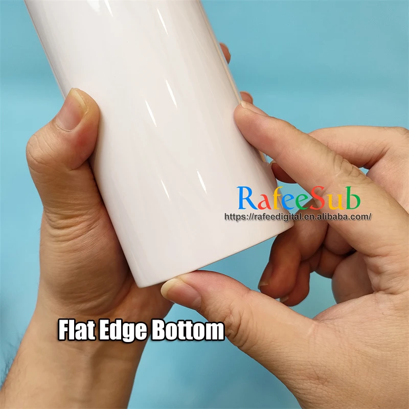 USA Warehouse Stock 20 oz 20oz Skinny Straight Flat Edge Bottom Stainless Steel Blank Sublimation Tumbler Cup with Plastic Straw