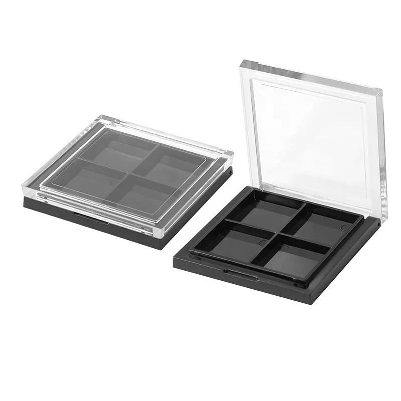 Wholesale  Square Shaped Plastic Eye Shadow Case Wholesale Price Monochrome Blush Box For Cosmetic Packaging
