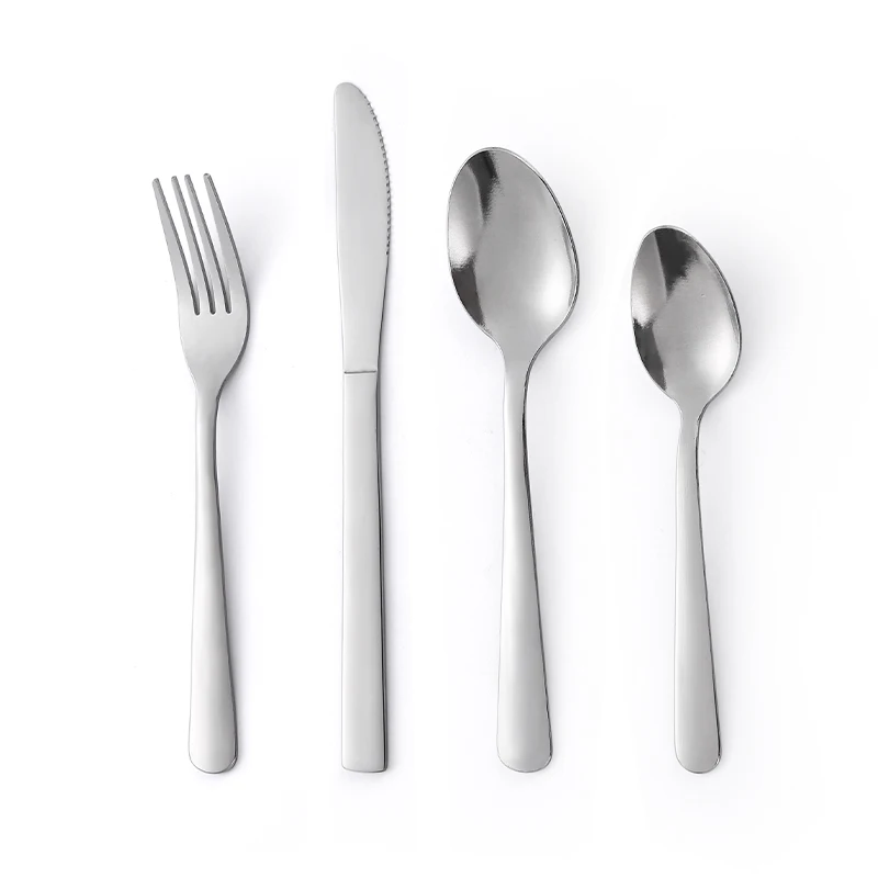 Wholesale Restaurant Designer Flatware set Custom Silverware Flatware 4Pcs Stainless Steel Cutlery set