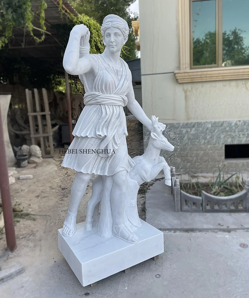 Large Greek patron Saint Poseidon The Sea King White Marble Statue For Sale