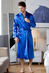 2022 Custom men silk Satin pajama set kids nightwear Casual bath robe High quality Sleepwear homewear mens loungewear set