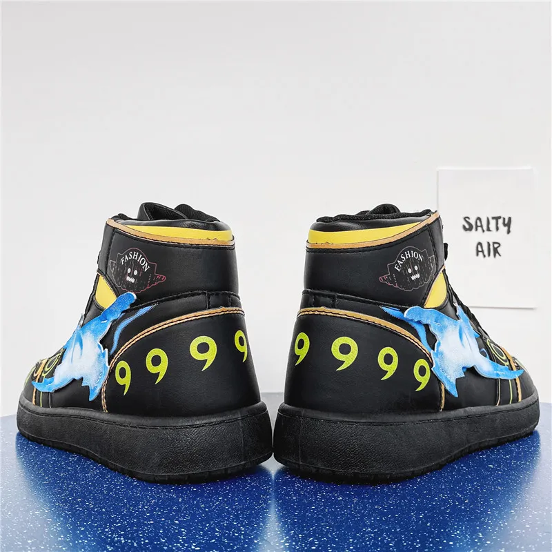 Anime Pattern Sneakers Breathable Walking Style Sneakers Comfortable Trendy Sports Sneakers High-top Shoes Shippuden Shoes Black