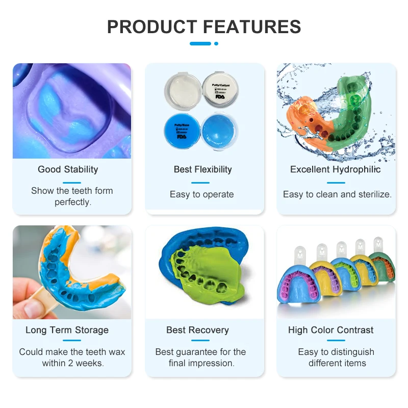 Smilefind Custom veneers Mouthguard Braces Molding Silicone Putty Trays Impression Material Grillz Dental Mold Kit