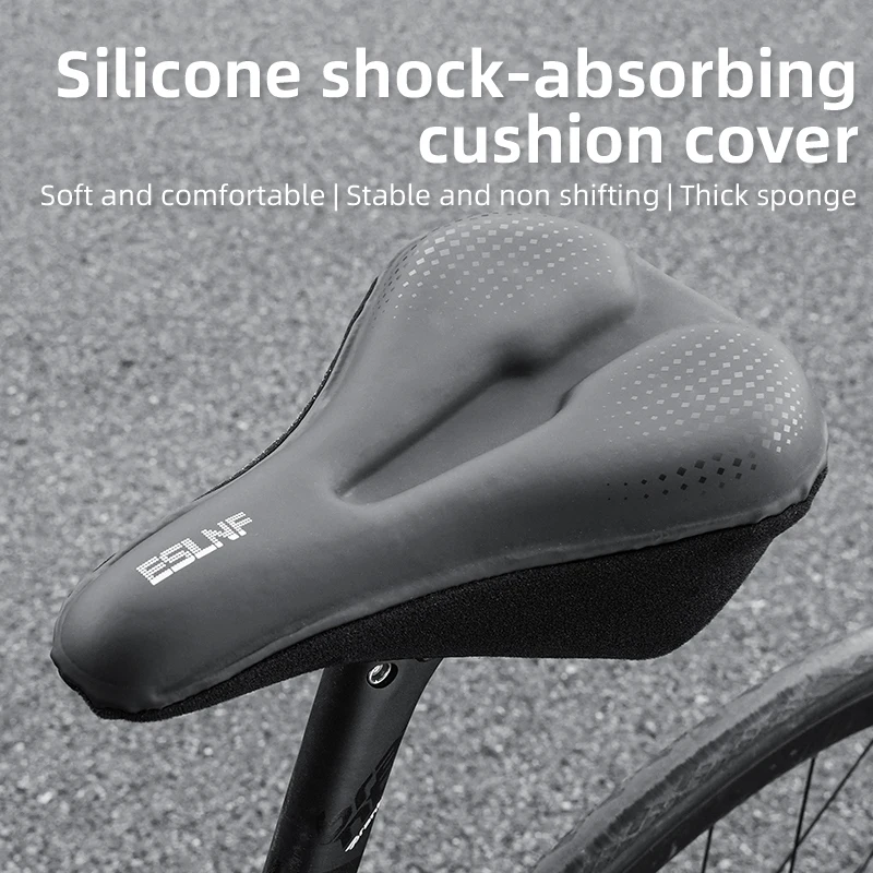Gel Soft Bike Anti-slip Waterproof Saddle Cover Cushion Padded Sport Bicycle Outdoor Shock Absorption Padded Seat Cover