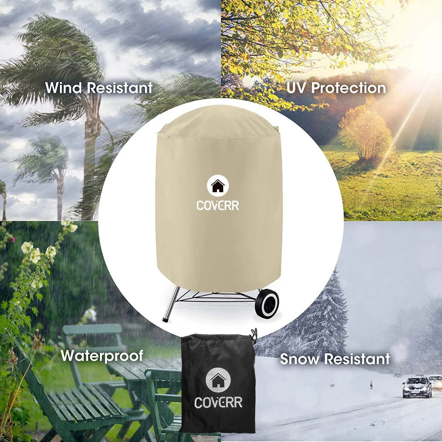 Лидер продаж на Amazon, брендовый чехол COVERR для барбекю, сверхпрочный водонепроницаемый чехол для гриля