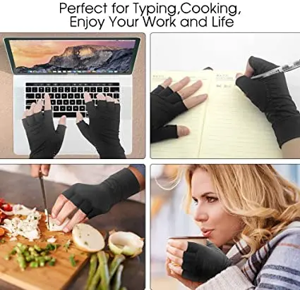 High Quality Anti-bacteria Lon Fabric Washable Anti Slip Elastic Compression Copper Arthritis Gloves