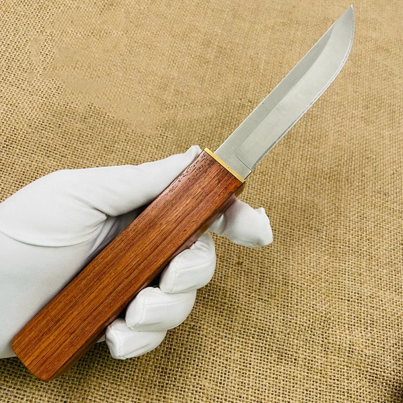 2025 NEW PL Southeast Asia Hot selling Twin drop tanto blade hunting knife D2 Steel fixed blade knife Self-defense EDC knife