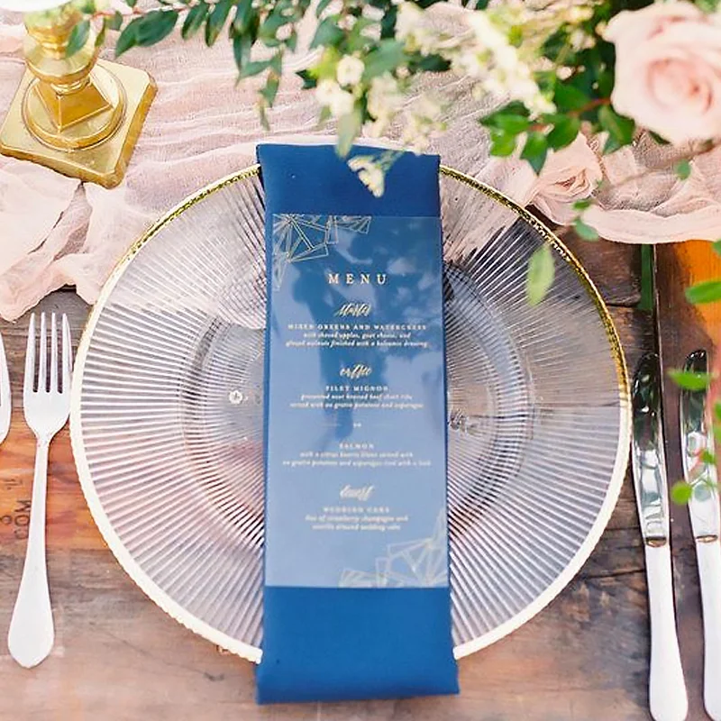 wholesale high quality modern rose gold  trim transparent beaded plastic charger plates decorative elegant wedding charger plate