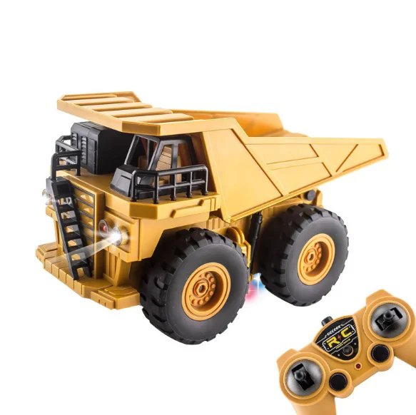 1:24 6 Channel 2.4Ghz Dump Truck models construction toys with Led lights Radio Control toys for kids children Christmas gifts