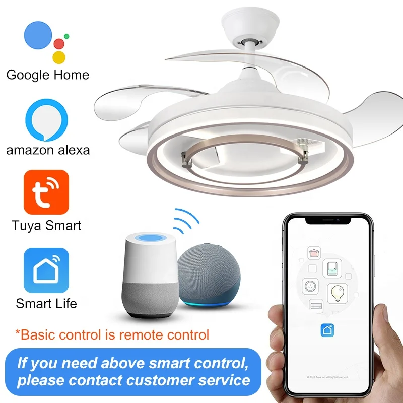 Y074 New 42 inch wave shaped invisible fan light 110 220v decorative bladeless remote control