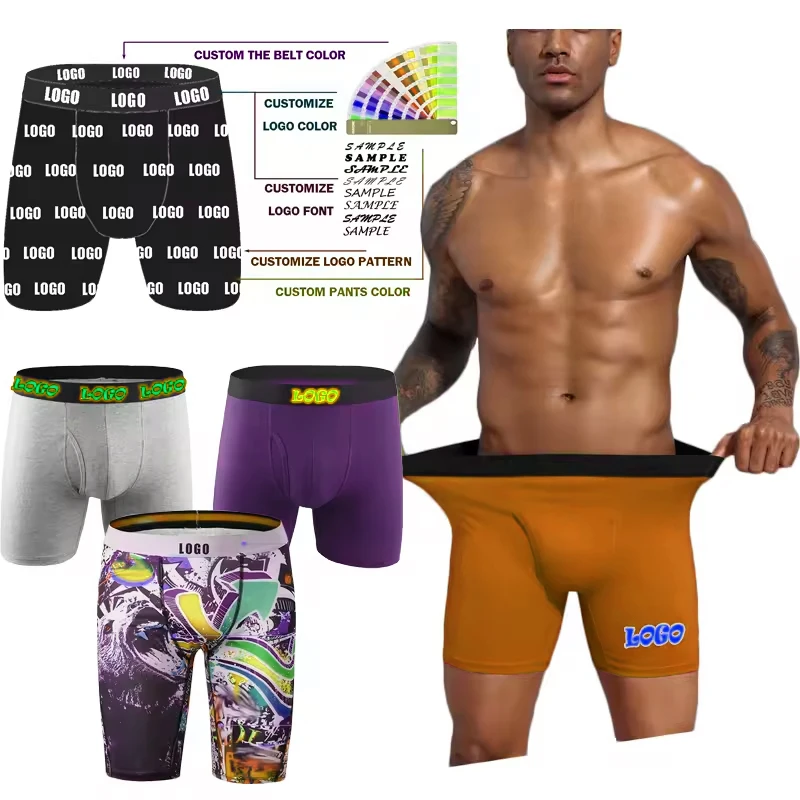 HAGO Professional Design Custom Logo Cotton Modal Bamboo Fiber Ice Silk Underwear Male Mens Boxers Briefs