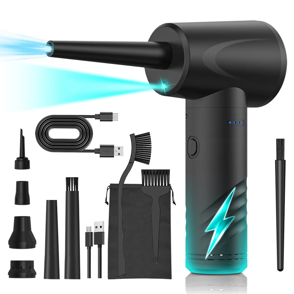 3Gears Duster Spray Compressed Electric Air Blower 6000mAh Rechargeable PC Computer Duster Gun Portable Cordless Air Duster