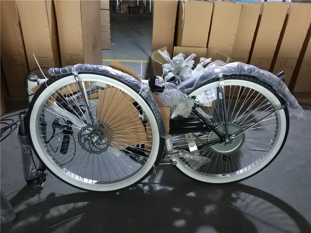 26 inch 7 gear motorized beach cruiser bike 80cc engine kit gasoline moto cycle motor bicycle