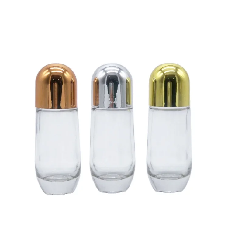 new style 50 ml empty refillable glass deodorant roll on bottle attar big essential oil roller bottles with plastic ball