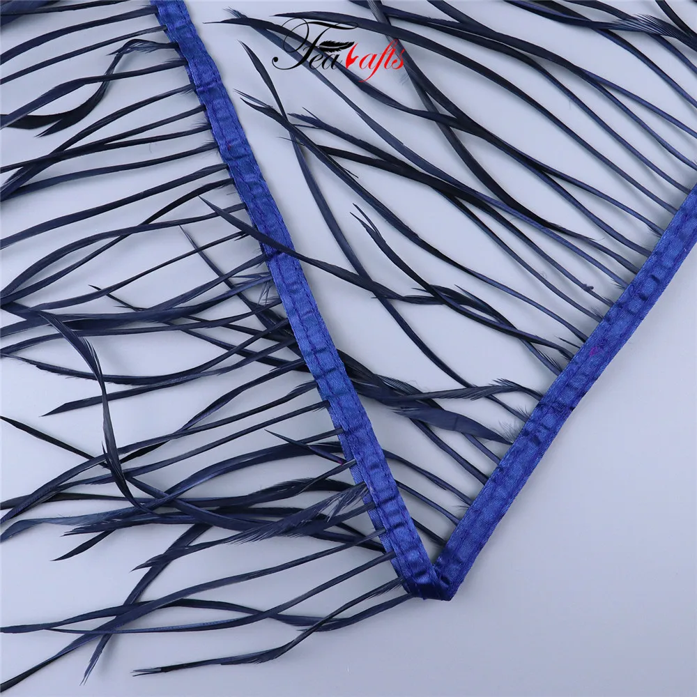 Wholesale Carnival Navy Blue Dreamcatcher Feathers Duster 15-20cm Artificial Goose Biot Feathers Fringe Trim For Costumes Crafts
