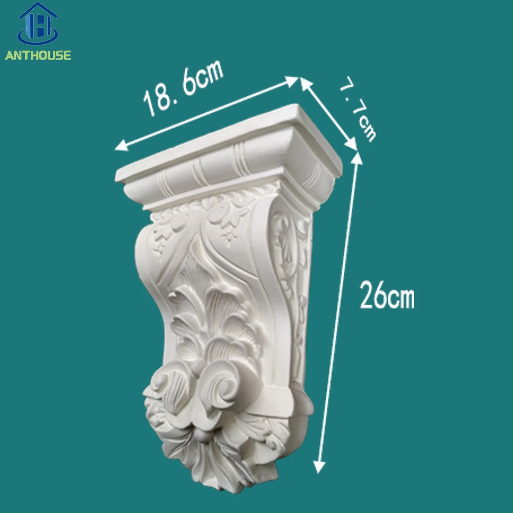 Wholesale cheap price rigid polyurethane foam polyurethane wood corbels for decoration lion corbel home decorative