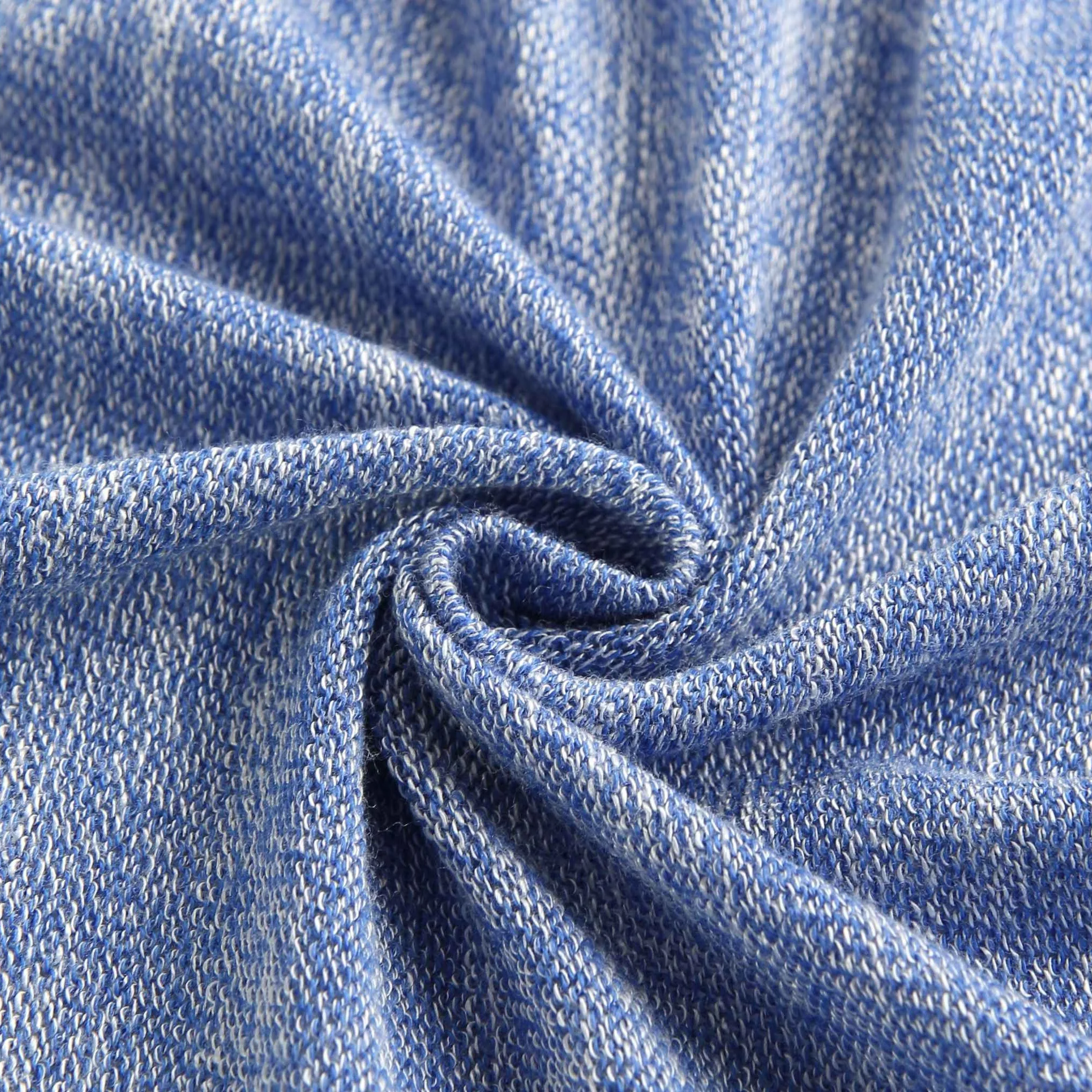 
Weft knitted TR coarse knitting two color slub sweat fabric single jersey for clothings jersey fabric 