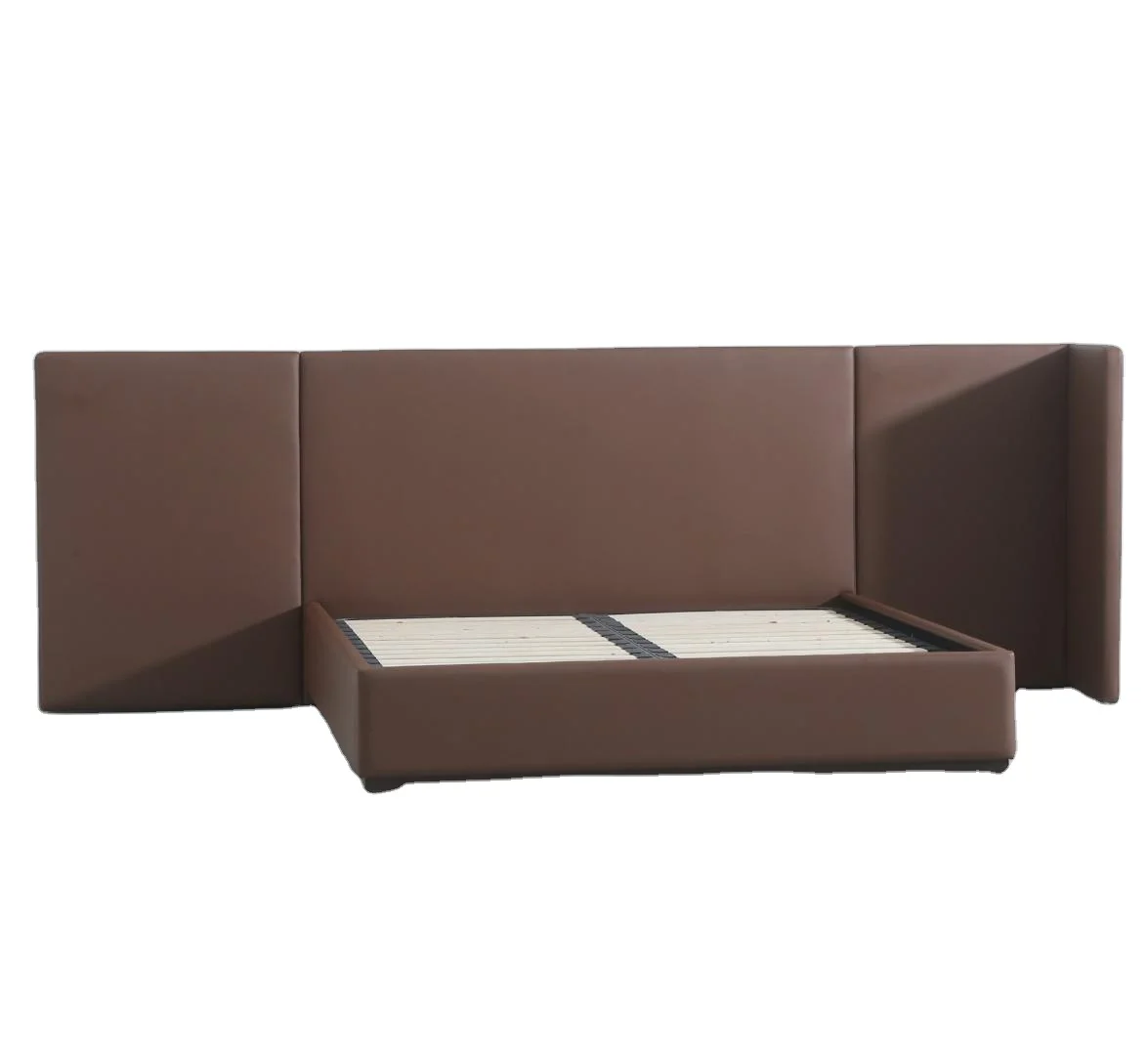 Italian bed Luxury villa Factory Price Wholesale Star Hotel Villa B & B Club Bedroom Bed Super Solid Wood Big Bed