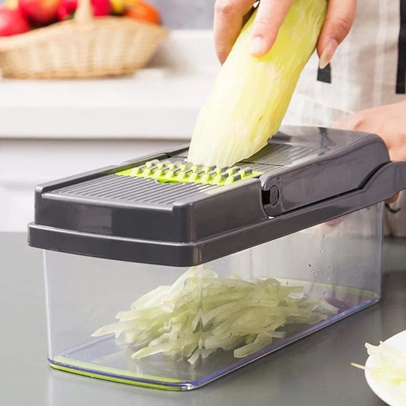 12 In 1 Hand Operated Vegetable Veggie Mandoline Slicer Food Chopper Onion Cutter Vegetable Chopper