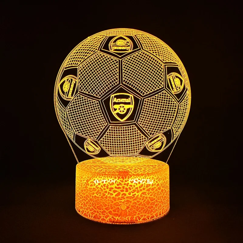 Football Club Logo Creative Gift Light USB Touch Control 3D Night Light