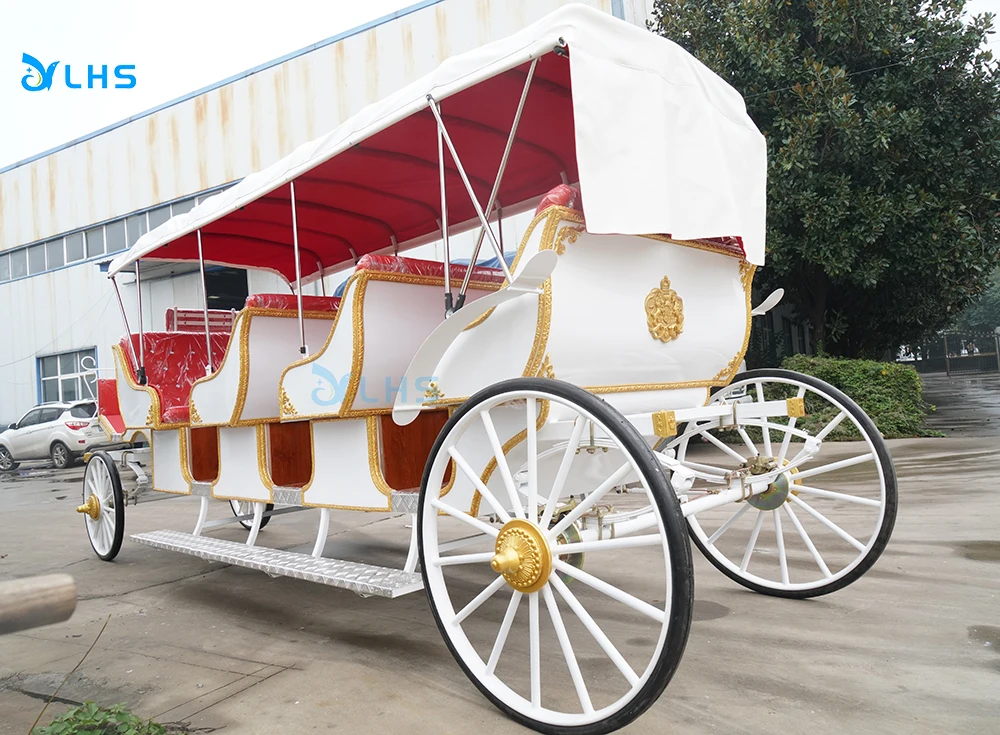 Electric sightseeing horseless carriage/White Pumpkin Horse Cart buggy/Cinderella Wedding carriage on sale