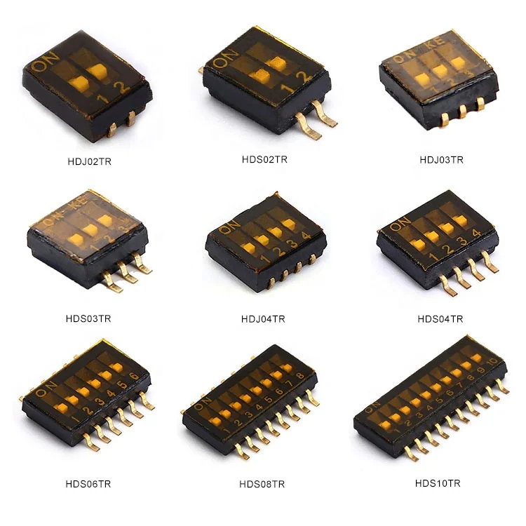  10 полюс Половина Шага 1 27 мм SMD Dip-переключатель J шпильки с запечатаными 2000