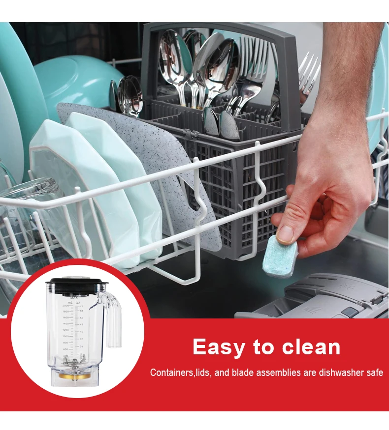 Hot Selling 2L Electric Fruit Juicer Smoothies Crusher Heavy Duty Blender Commercial Blender