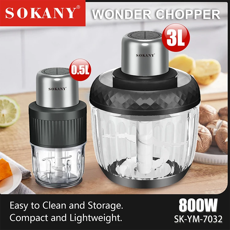 Multifunction food processor meat and vegetable chopper grinders stainless steel electric 2L 3L meat grinder for home kitchen