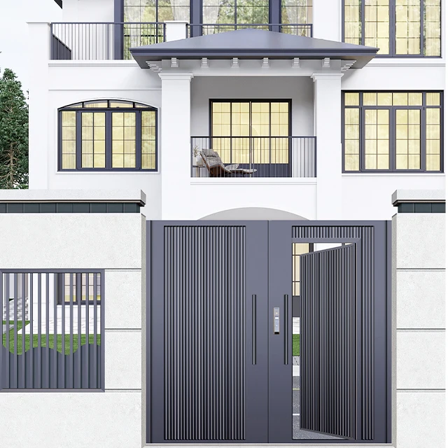 cheap  Price Electric Driveway Cast Slats Sliding Barrier Door Aluminium Gate