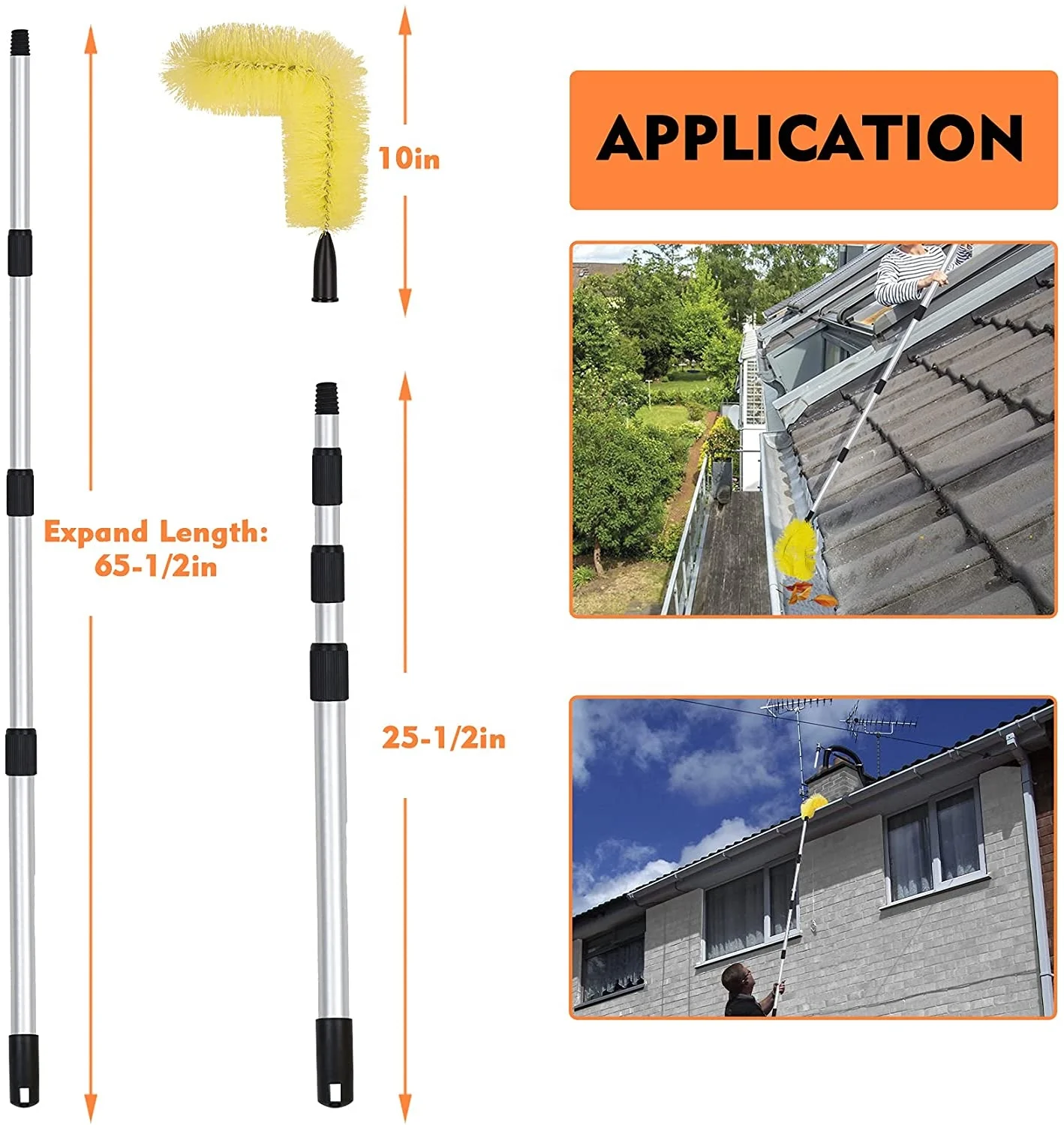 The New Telescopic Pole Easy Adjustable Cleaning Brush Gutter Guard cleaning Gutter