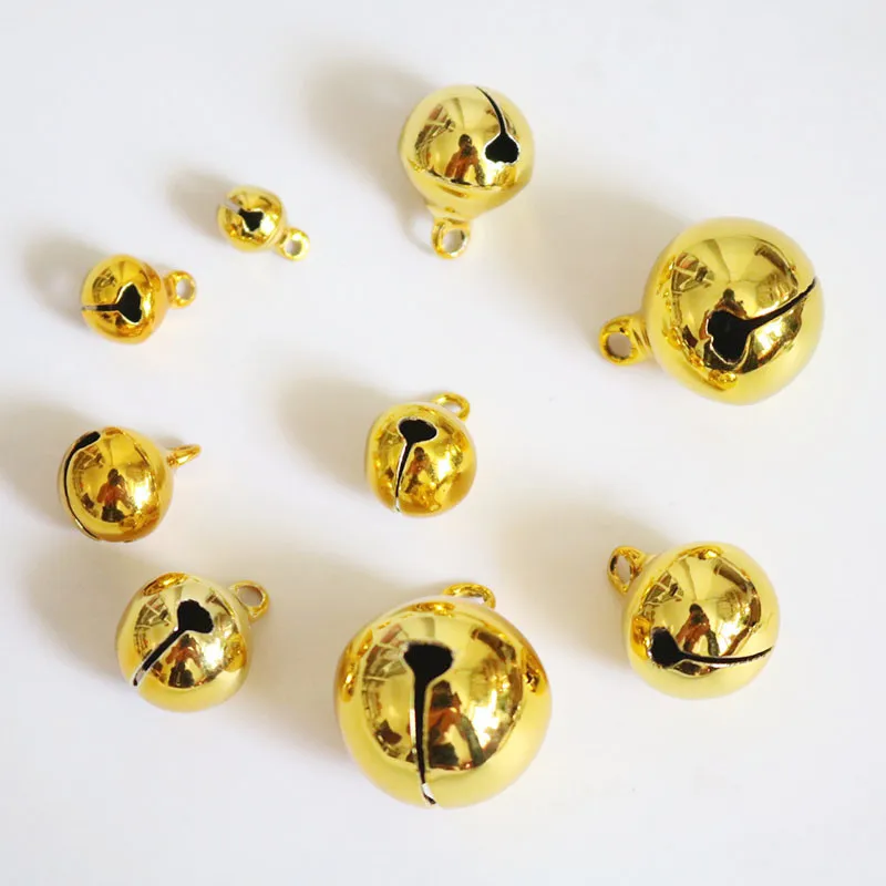 Environmental protection vacuum gold-plated copper bell Christmas costume bracelet metal color pet bell
