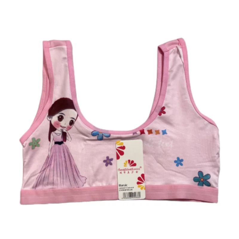 Fashionable Young Girls Junior Bra Active Children Casual Sports Bra Reliable Little Girls Training Bra for Teenager