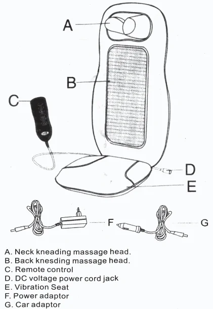 Electric custom heated massage cushion, remote control car cushion, home office dual use