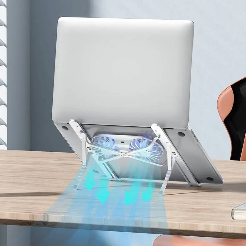 Aluminum Laptop Stand Heat Dissipation Portable Desktop Laptop Notebook Holder Riser Stand With Cooling Fan