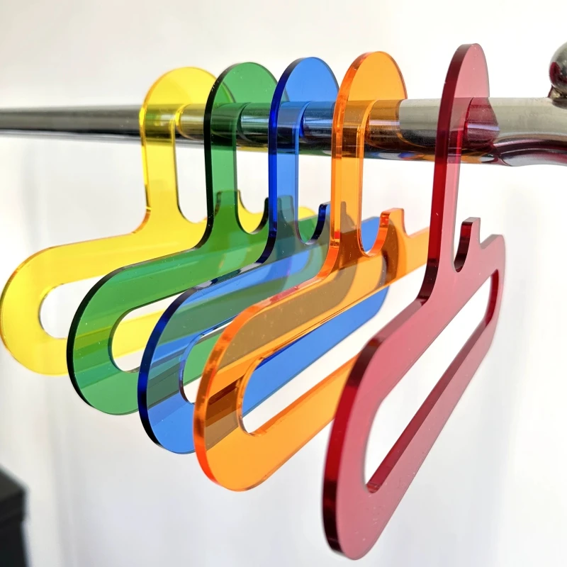 Top Cyber-Popular Thin Space Saving Colorful Acrylic Hanger for Clothing Display Home Commercial Decor