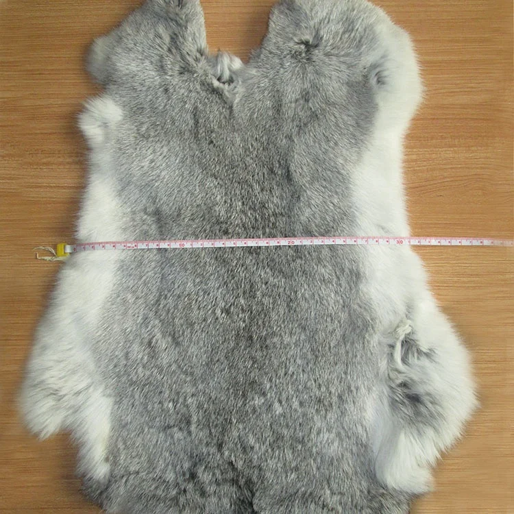 Factory Price Chinese Fur Normal Size Natural Grey Chinchilla Color Fur Pelt Soft Full Real Rabbit Fur Skins