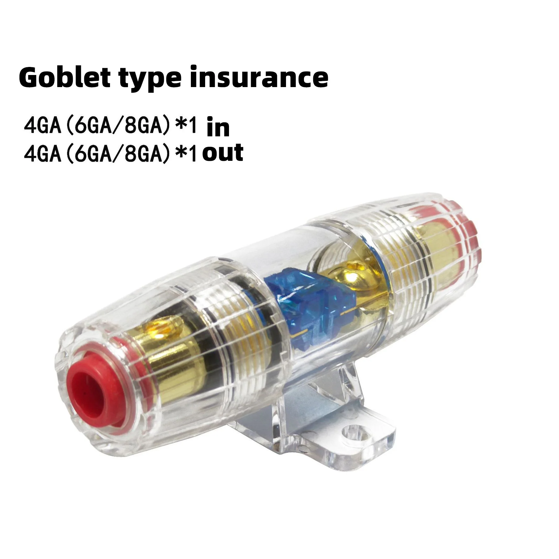 New Model Car Stereo 60A Tall Mini Blue Piece Car Accessories fuse holder box fuse holder car audio 4/8GA1IN1Out