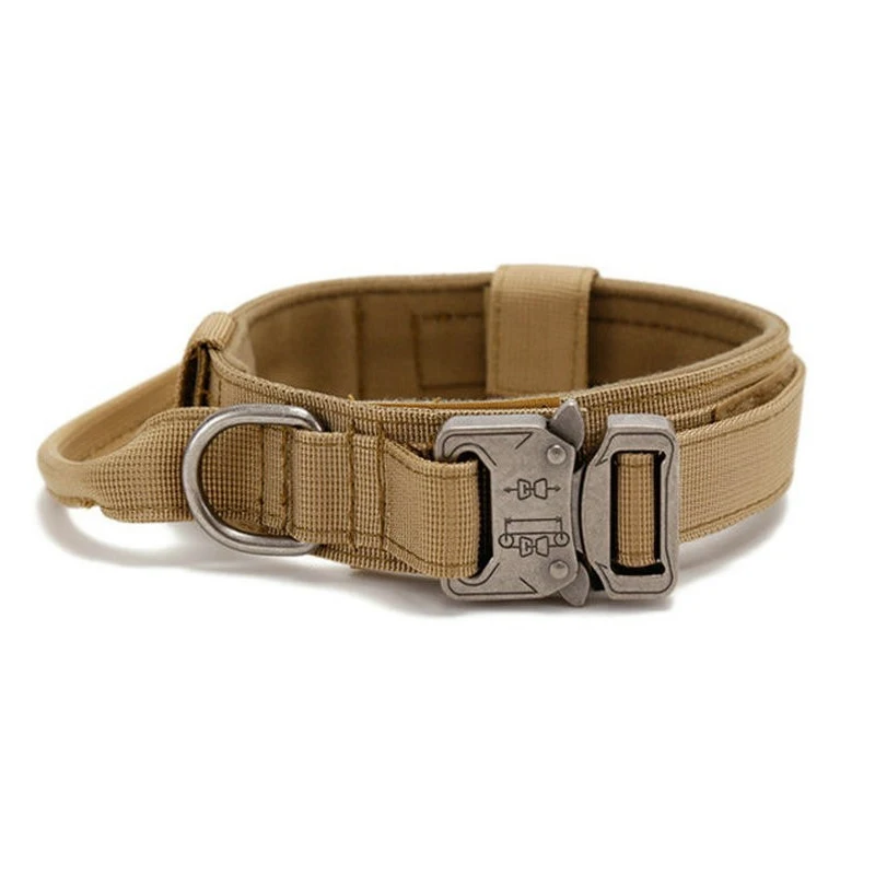 Heavy Duty Strong Nylon Adjustable Designer Tactical Wide Dog Collar With Metal Buckle
