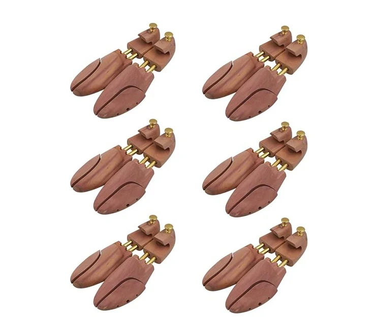 2 Pairs Wooden Shoe Stretcher Tree CEDAR SHOE TREE with TWIN TUBES 6 Packs
