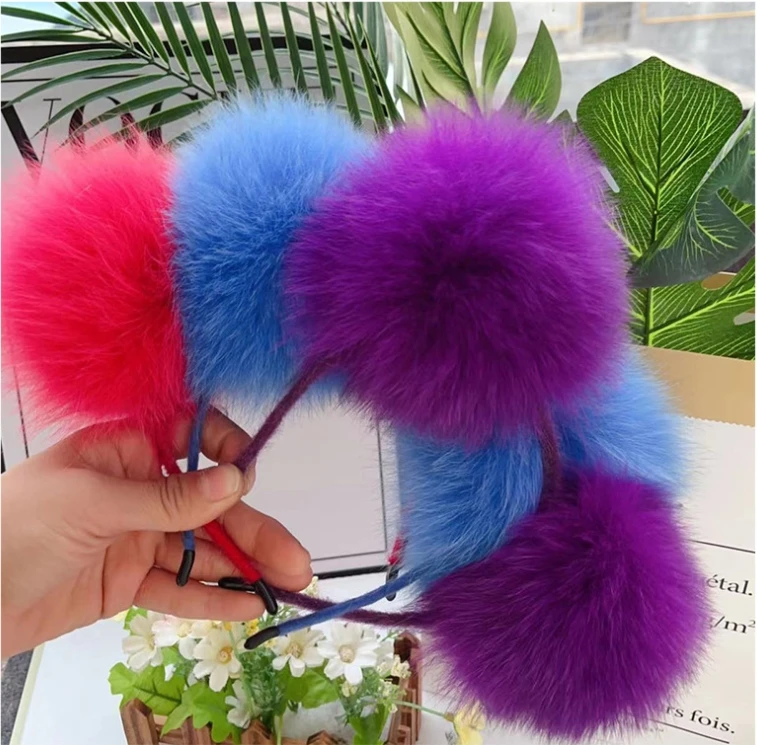 Real fox fur Furry Cats Ears Headband Foxes Ears Realistic Plush Animal Ears Headdress Gothics Accessory Cosplays Celebrations