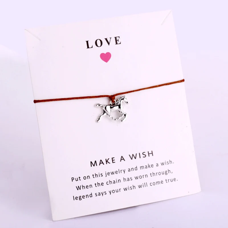 Manufacturer Antique Silver Plated Horse Shoe Real Grandmas Ride Horses Charm Multicolor String Bracelets