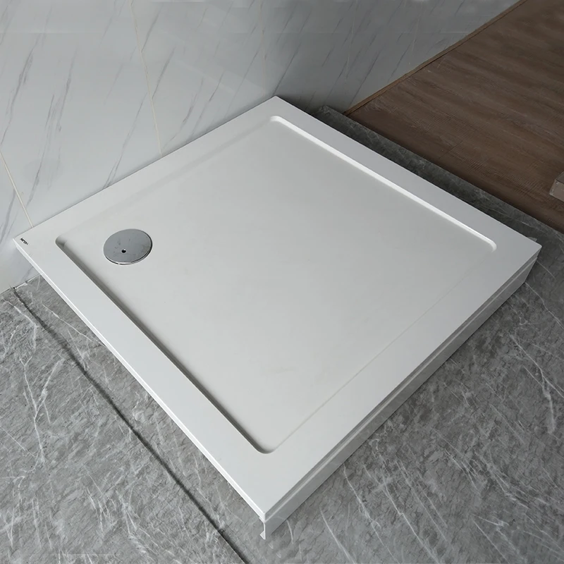 Durable bathroom fiberglass shower tray Smc base white flat glasstone shower tray
