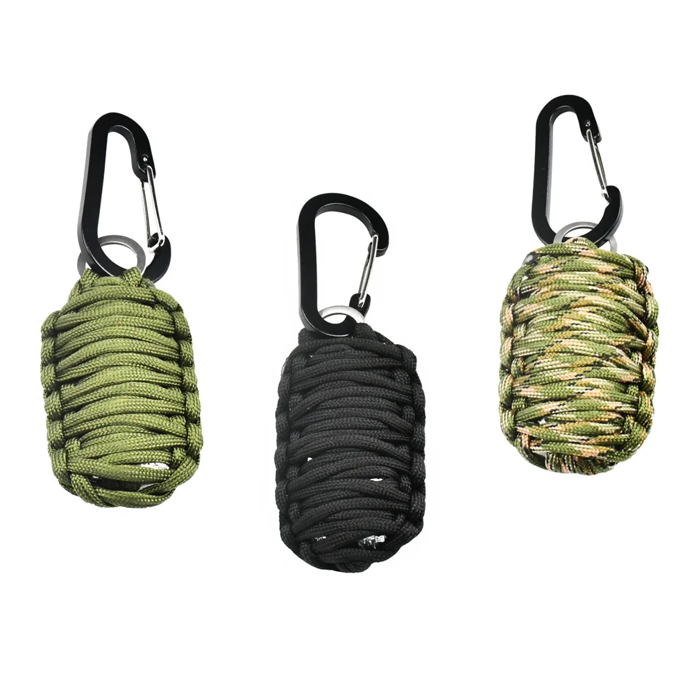 Outdoor Camping Hunting Tools Carabiner 550 Paracord Survival Kit Fishing Kit Set Keychain