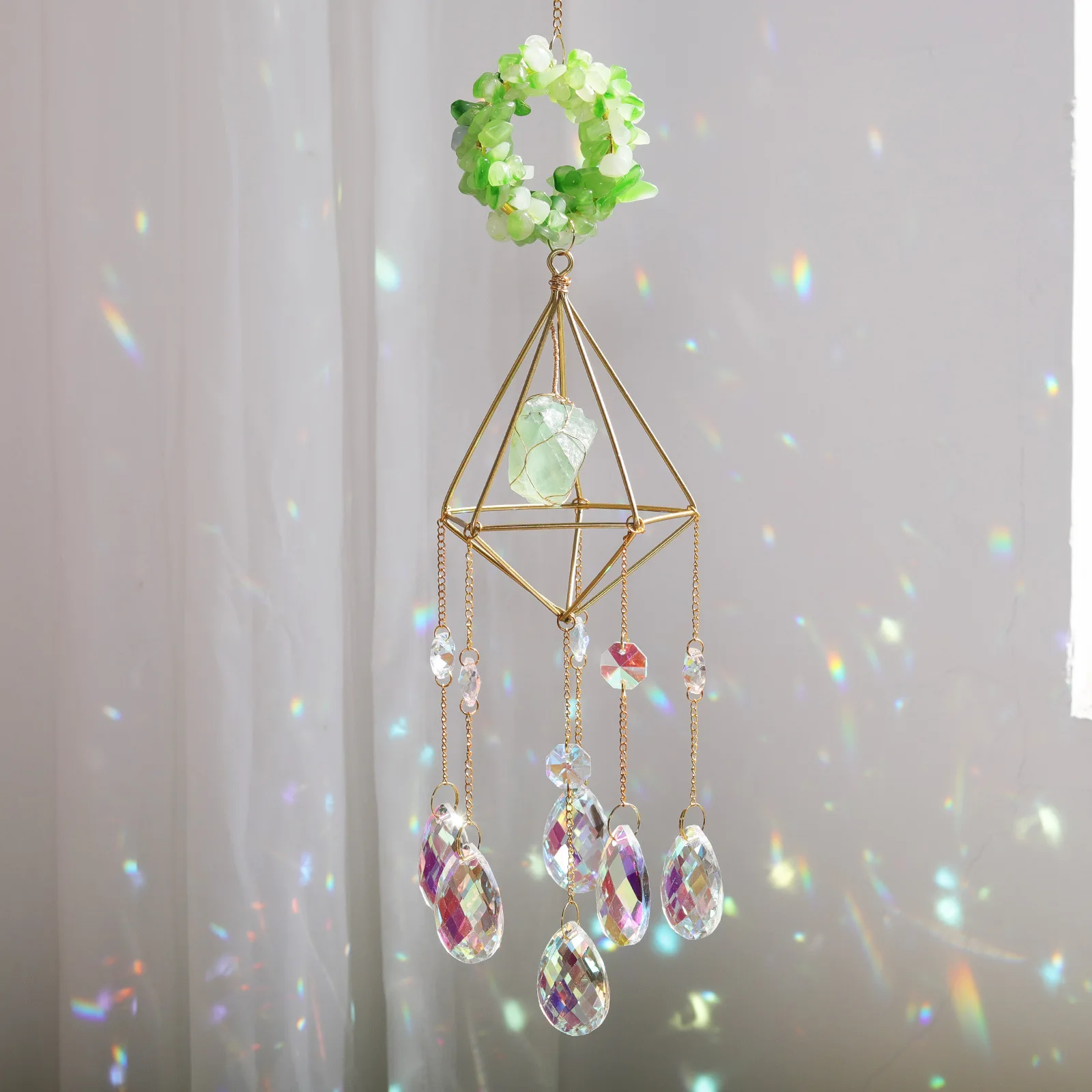 Crystal Sun catcher Wedding Garden Car Pendant Hanging Handmade Gifts Rainbow Maker Natural Crystal Suncatcher for Home Decor