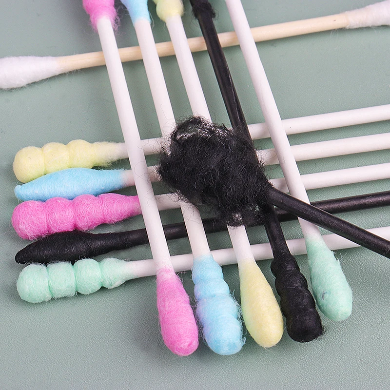 Wholesale Colorful Disposable Double Headed Paper Cotton Swab Cotton Bud