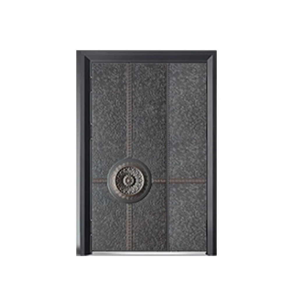 Socool Decorative front double used exterior steel door iron wrought prices painted for sale
