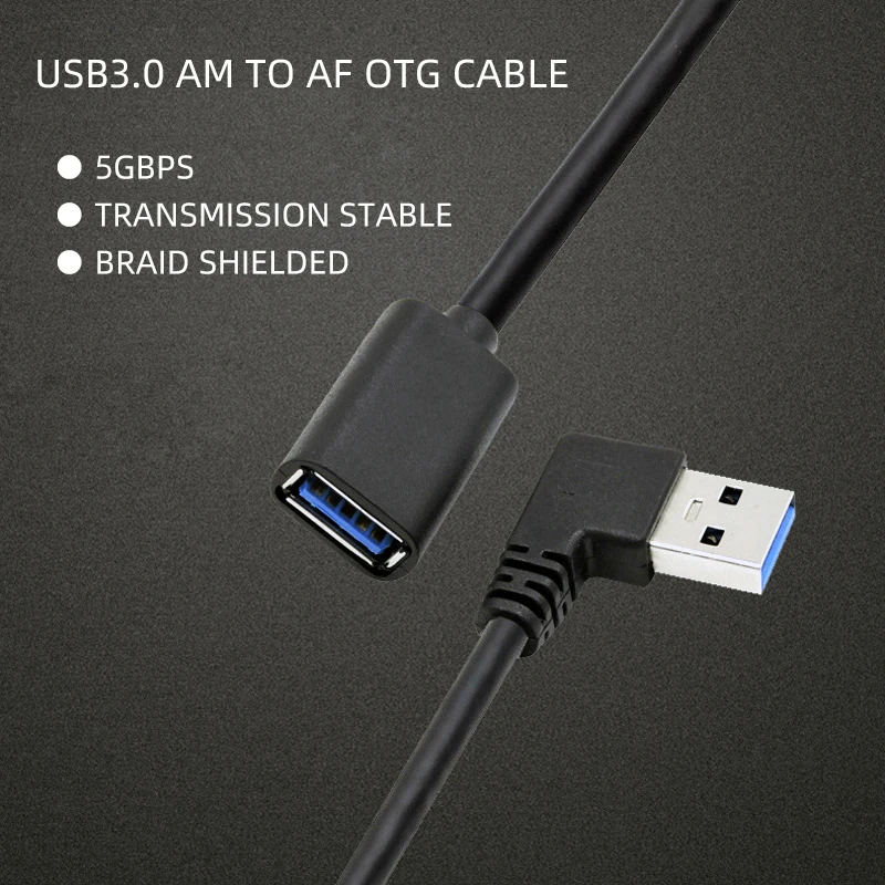 Right left Angle USB3.0 A Male to Female Adapter cable usb2.0 otg extension cable