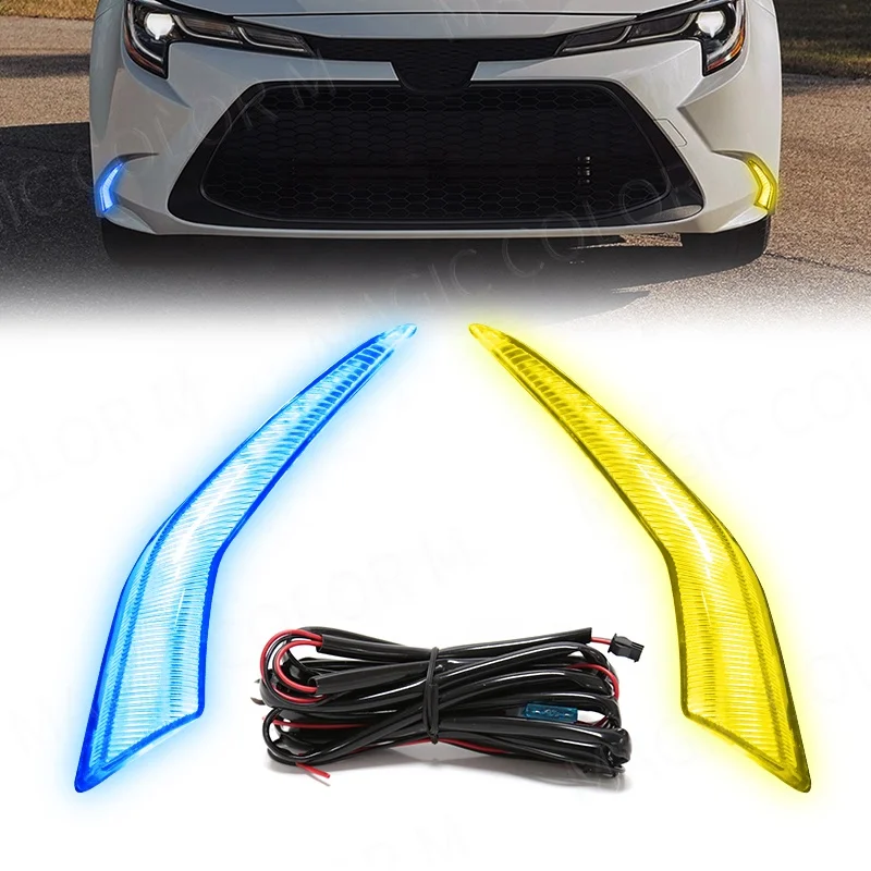 Tricolor Front Bumper Car Driving Lamps LED DRL Daytime Running Lights for Toyota Corolla Touring/Levin 2019 2020 2021 2022